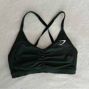 Gymshark Ruched Training Sports Bra - Dark Green